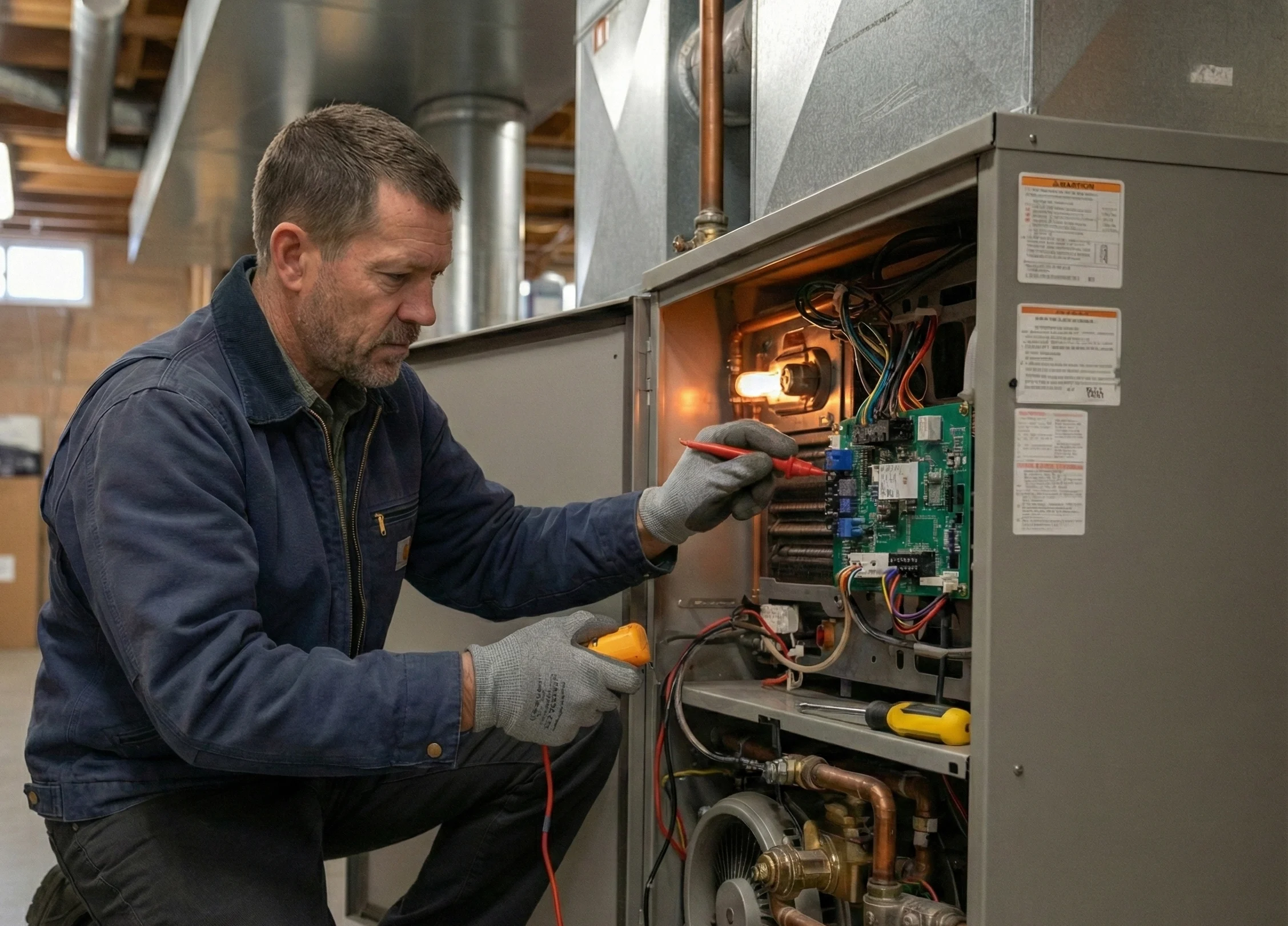 Professional Air Dynamics of Tulsa technician providing emergency furnace repair in Tulsa, OK.
