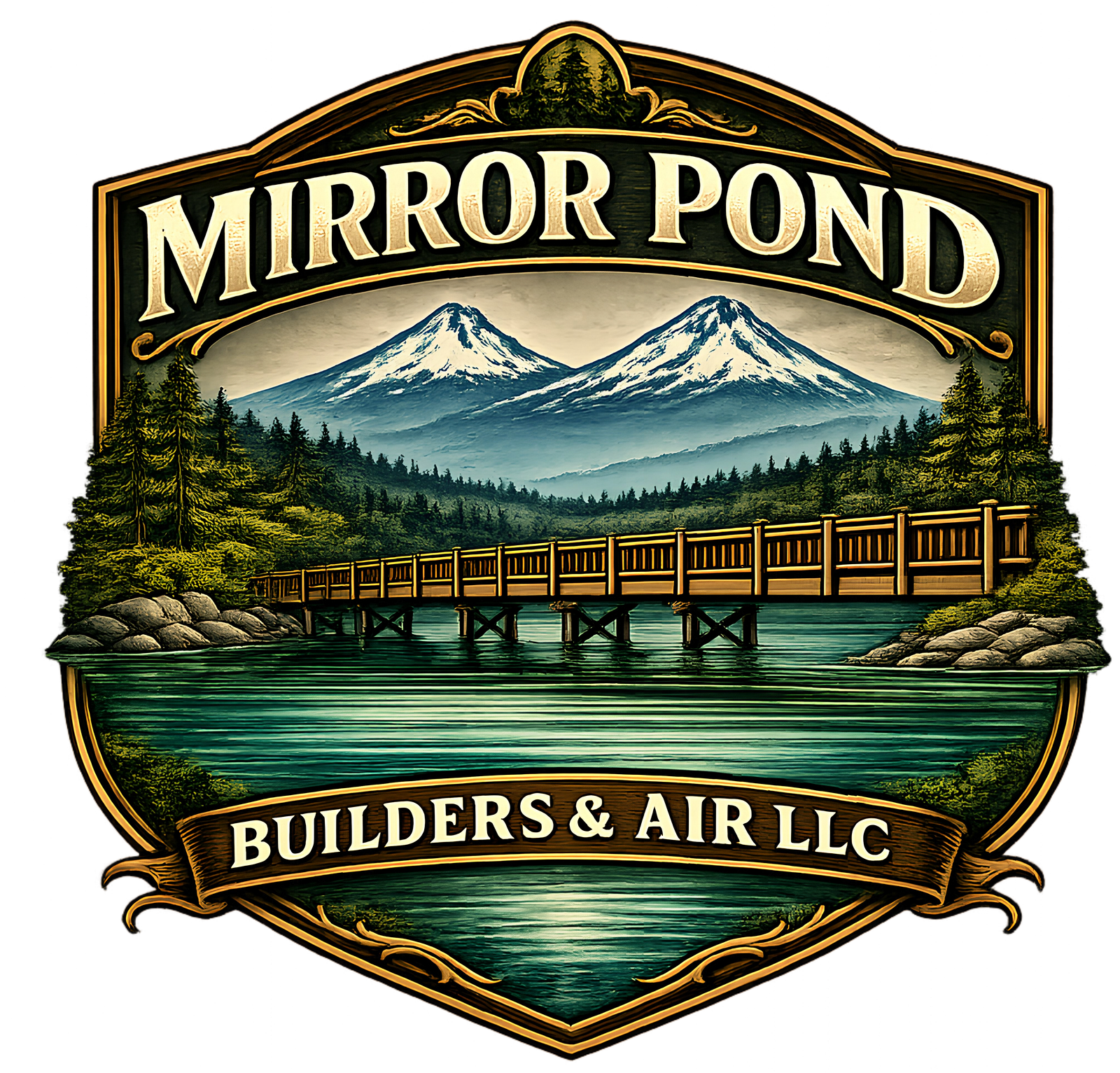 mirror pond builders & air logo
